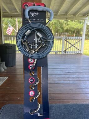Reebok Gray Steel Pet Tie-Out Cable with Handle